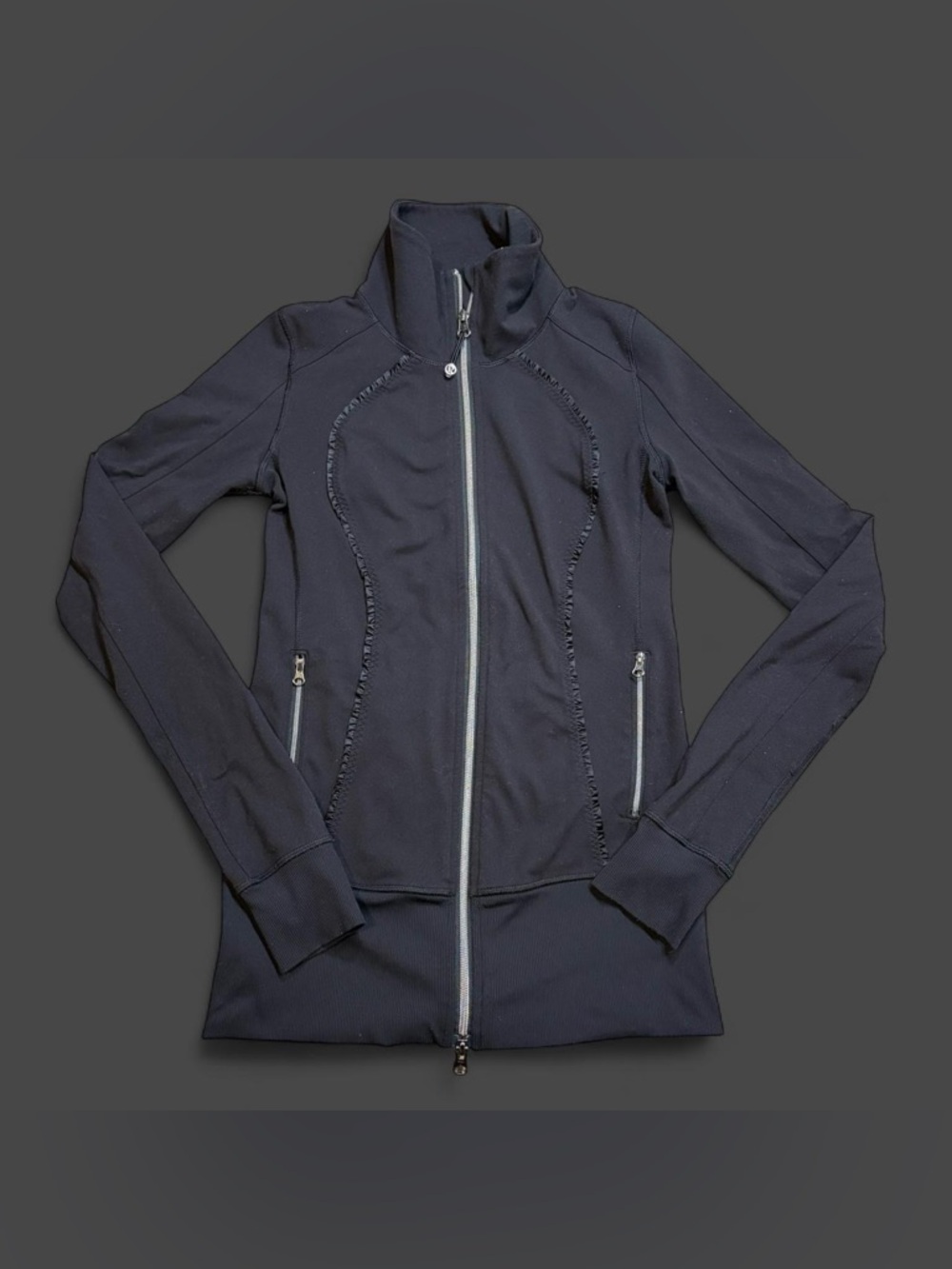 Lululemon black Define Jacket with ruffles size 4 #athleisure #yoga